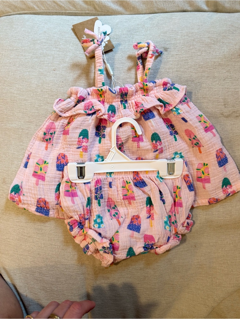 Angel Dear Pink Popsicle Muslin Dress with Bloomers